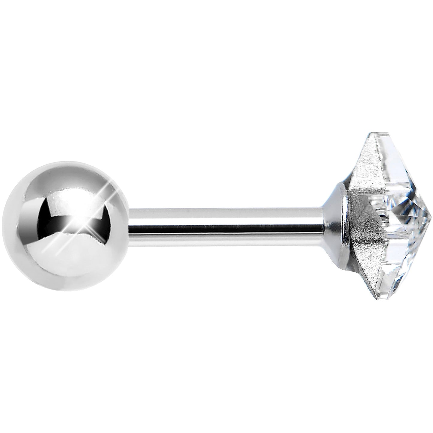 18G 1/4 Crystalline Gem Gleaming Star Tragus Cartilage Earring