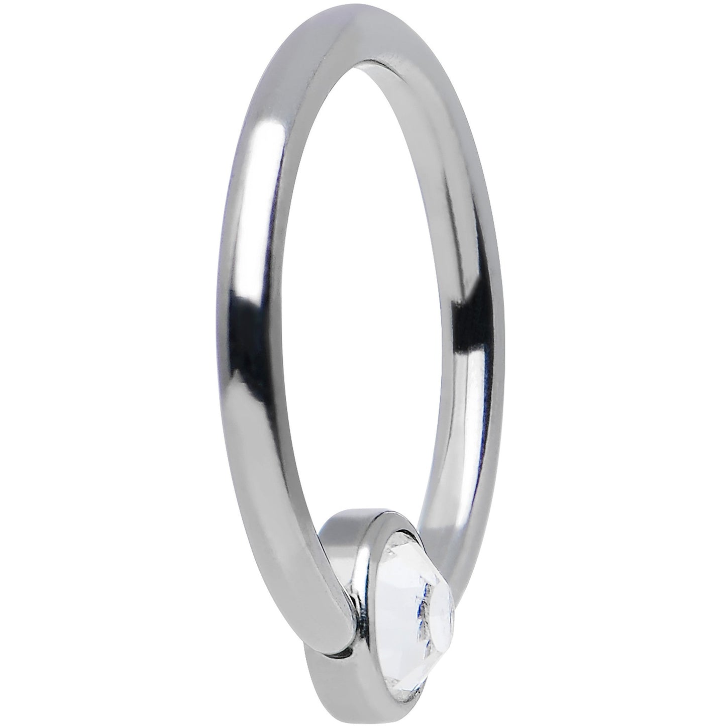 16G 3/8 Fuschia Gem Disc Titanium BCR Captive Ring