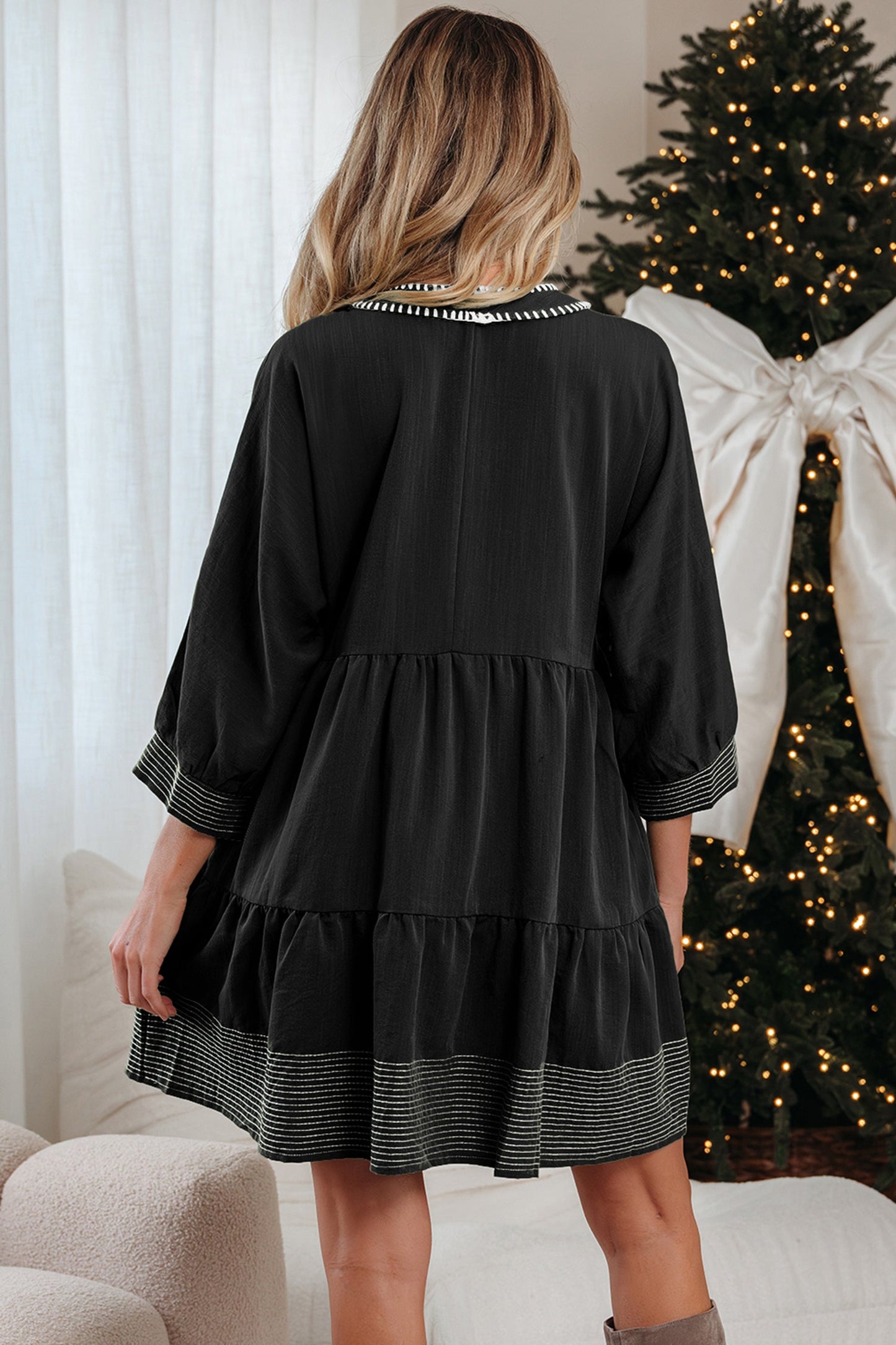 Patara Sleeve Tiered Mini Dress