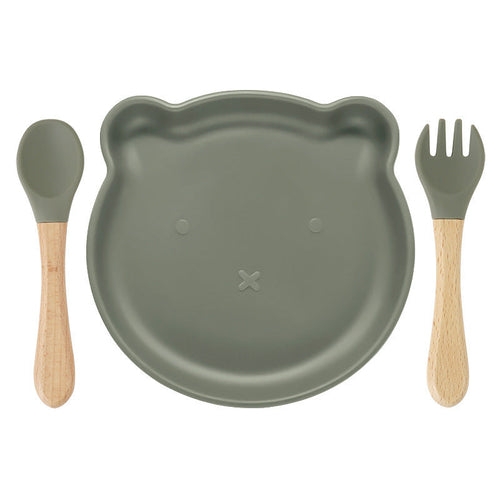 Food Supplement Tableware Set Silicone Spork Baby Products Bear