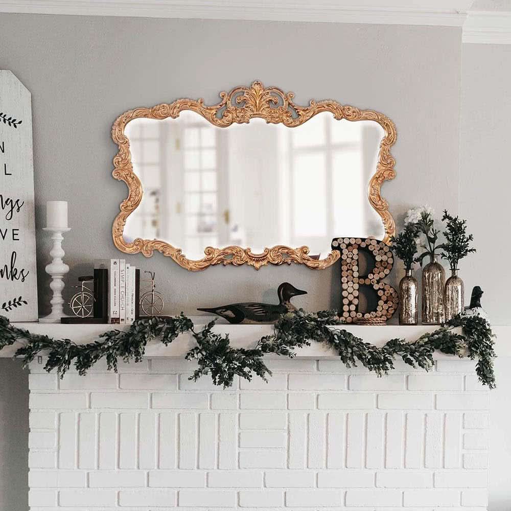 Antiqued Talida 27 X 38 Inch Gold Leaf Wall Mirror