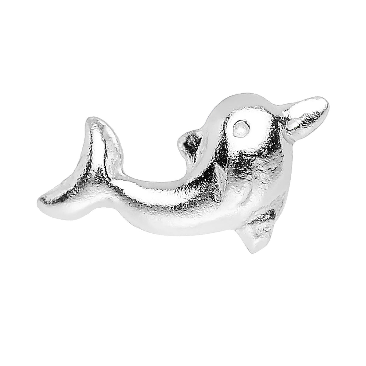 22G 925 Sterling Silver Dancing Dolphin Nose Bone