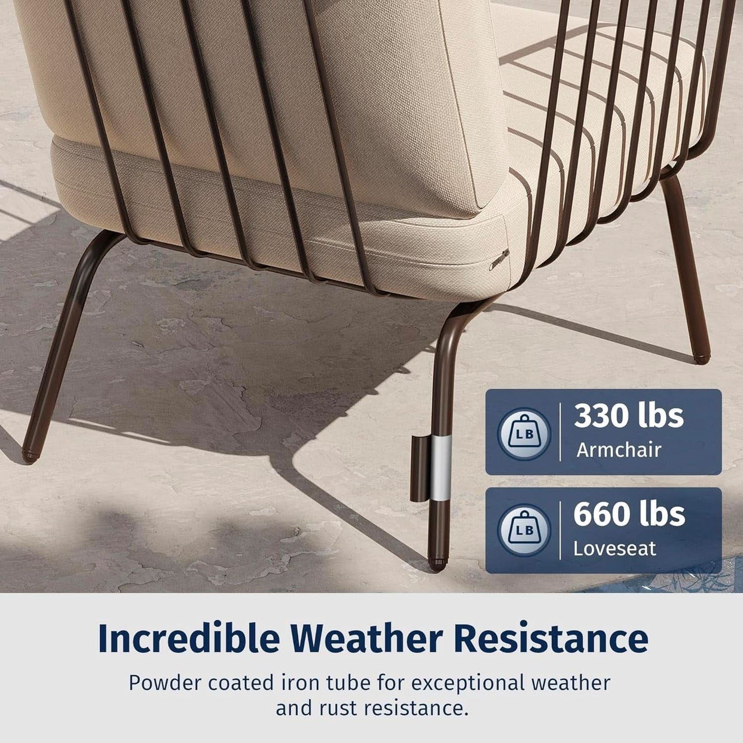 Modern 4-Piece Patio Furniture Set with Thick Cushions