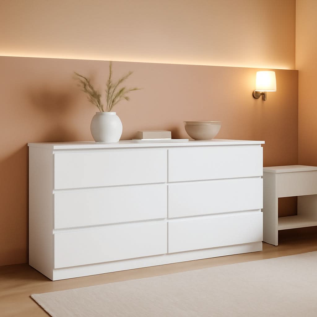 White 9 Drawer Dresser With Large Storage Capacity For Bedroom
