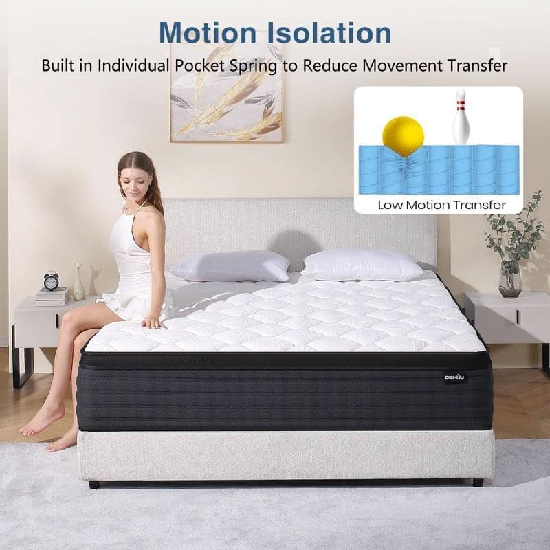 Full-Size 10-Inch Hybrid Memory Foam Mattress Pressure-Relief