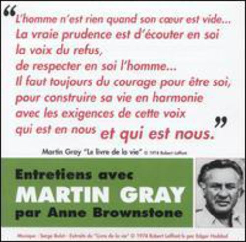 MARTIN GRAY - Entretiens Avec Martin Gray Par Anne Brownstone [CD]