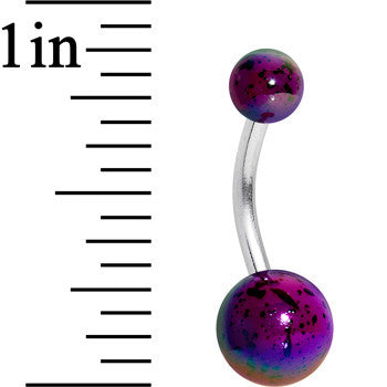 Purple Acrylic Big Bottom Ball Color Splash Basic Belly Ring