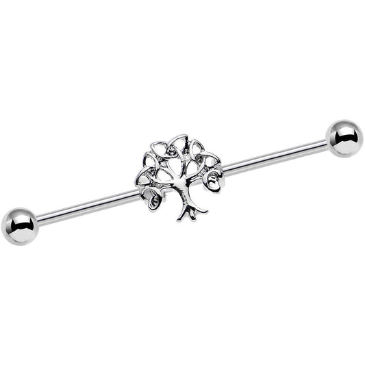 14G Celtic Trinity Knot Tree of Life Industrial Barbell 38mm