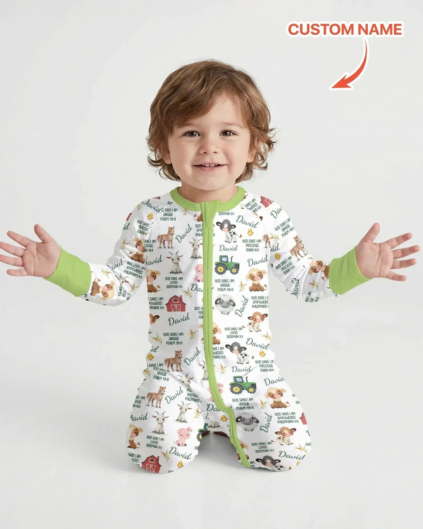 Custom Name God Says I Am Farm Animals Convertible Zippy
