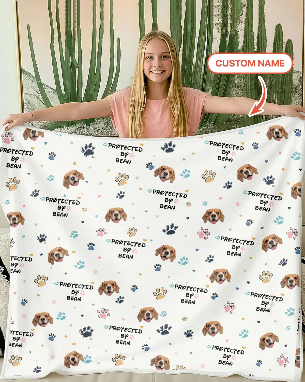 Custom Dog Pattern Blanket