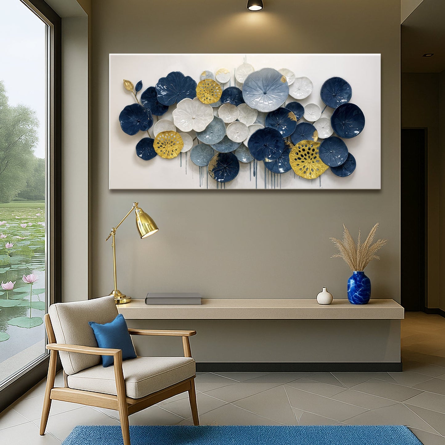 Lotus Leaf Abstract Wall Art VII