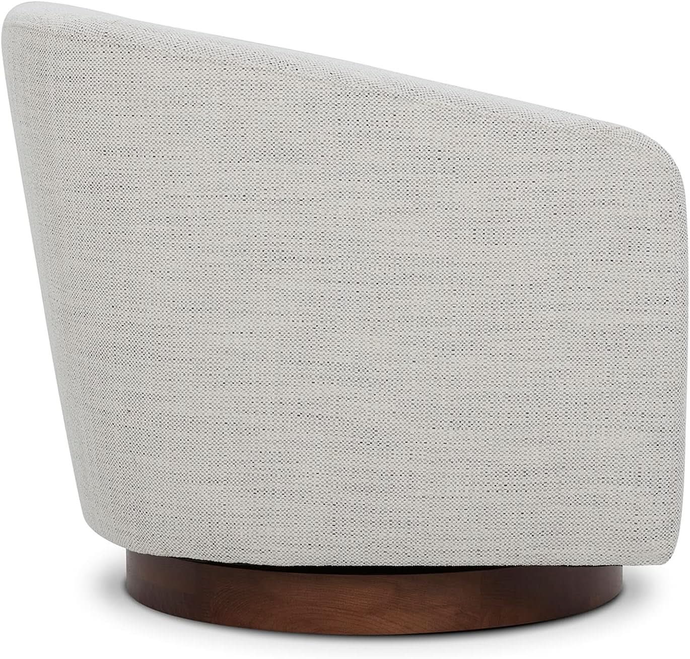 Ivory Swivel Barrel Chair With Plush Foam Back Cushion