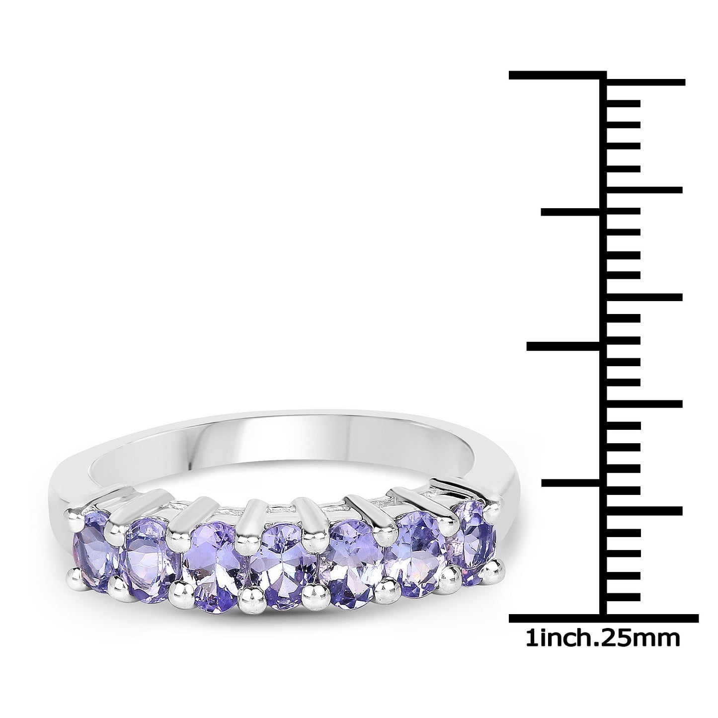 1.19 Carat Genuine Tanzanite .925 Sterling Silver Ring