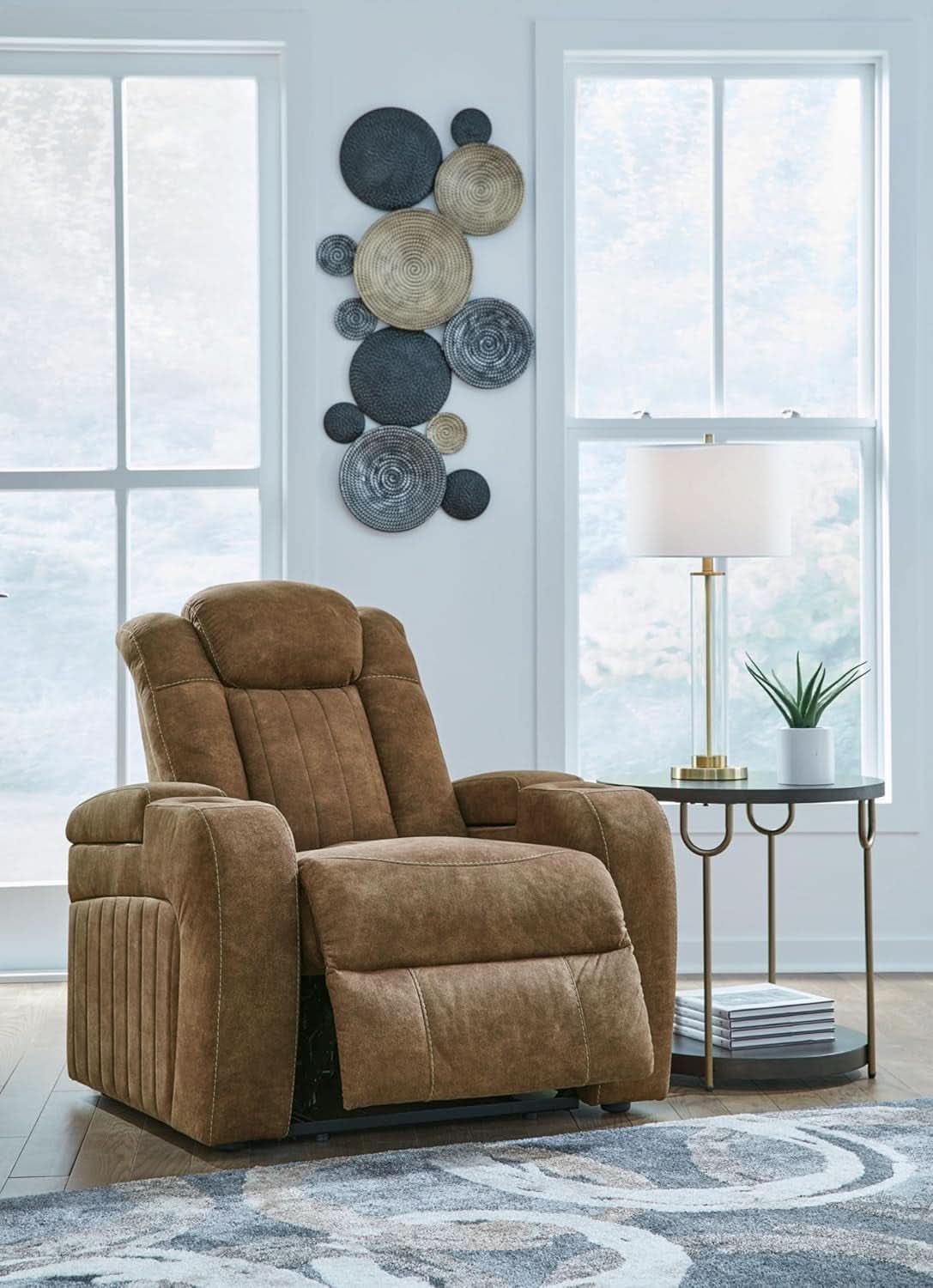 Wolfridge Dark Brown Power Recliner With USB Ports