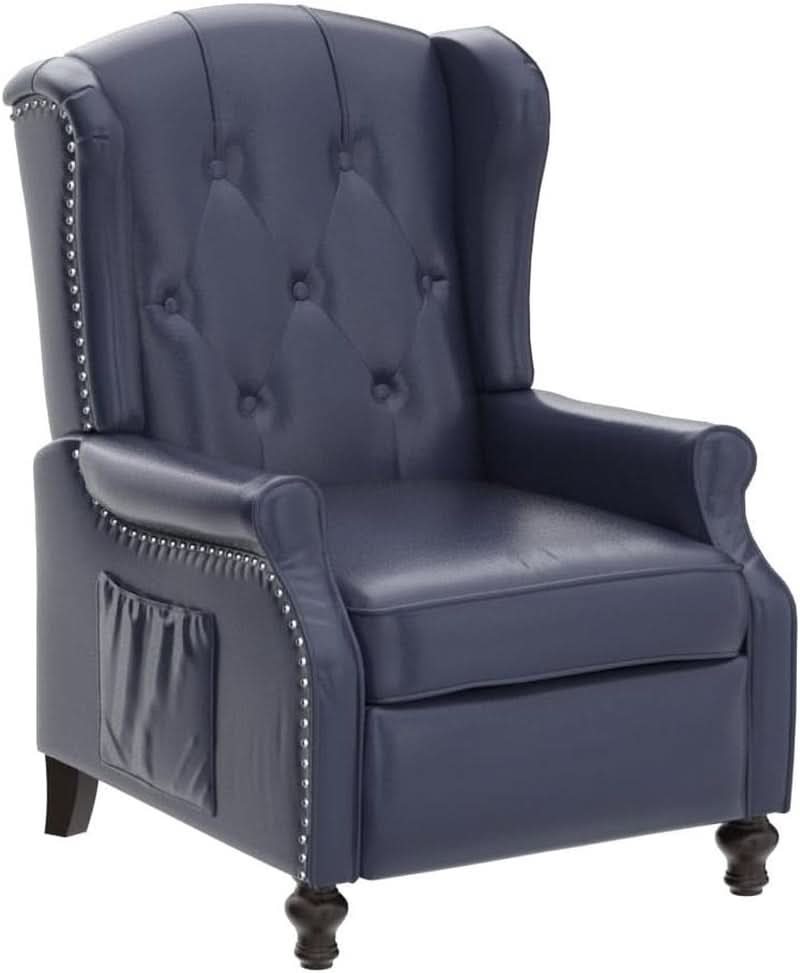 Wingback Recliner Chair With Massage And Heat PU Leather