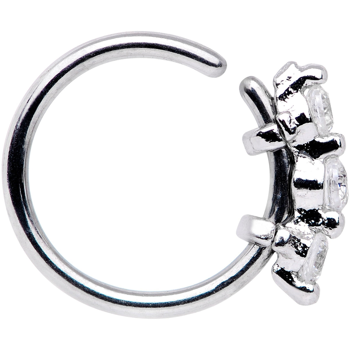 20G 5/16 Clear CZ Gem Sequence Shine Seamless Circular Ring