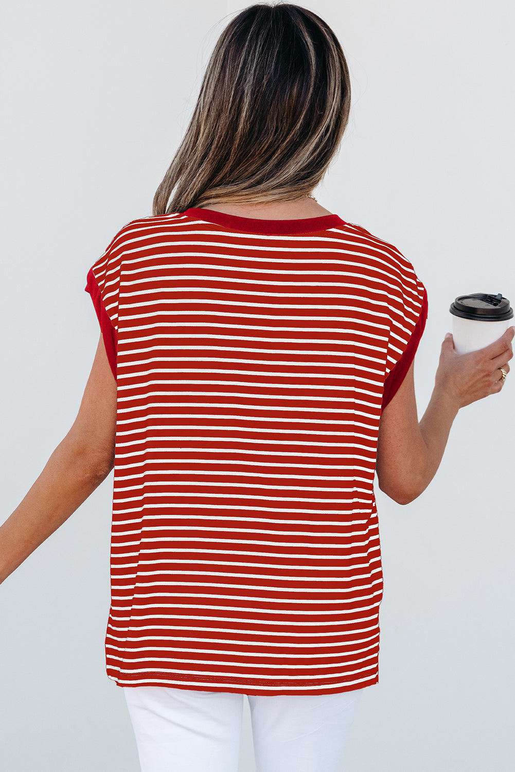 Annika Stripe Round Neck Tank Top