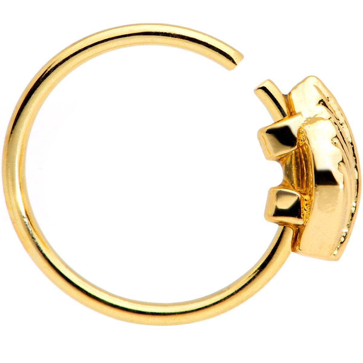 20G 5/16 Gold Tone Feather Seamless Circular Ring