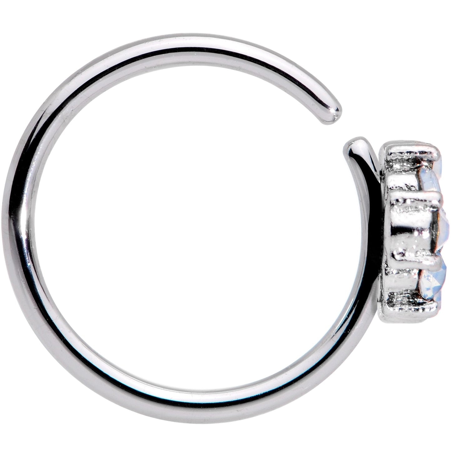 20G 5/16 Blue White Faux Opal Cross Seamless Circular Ring