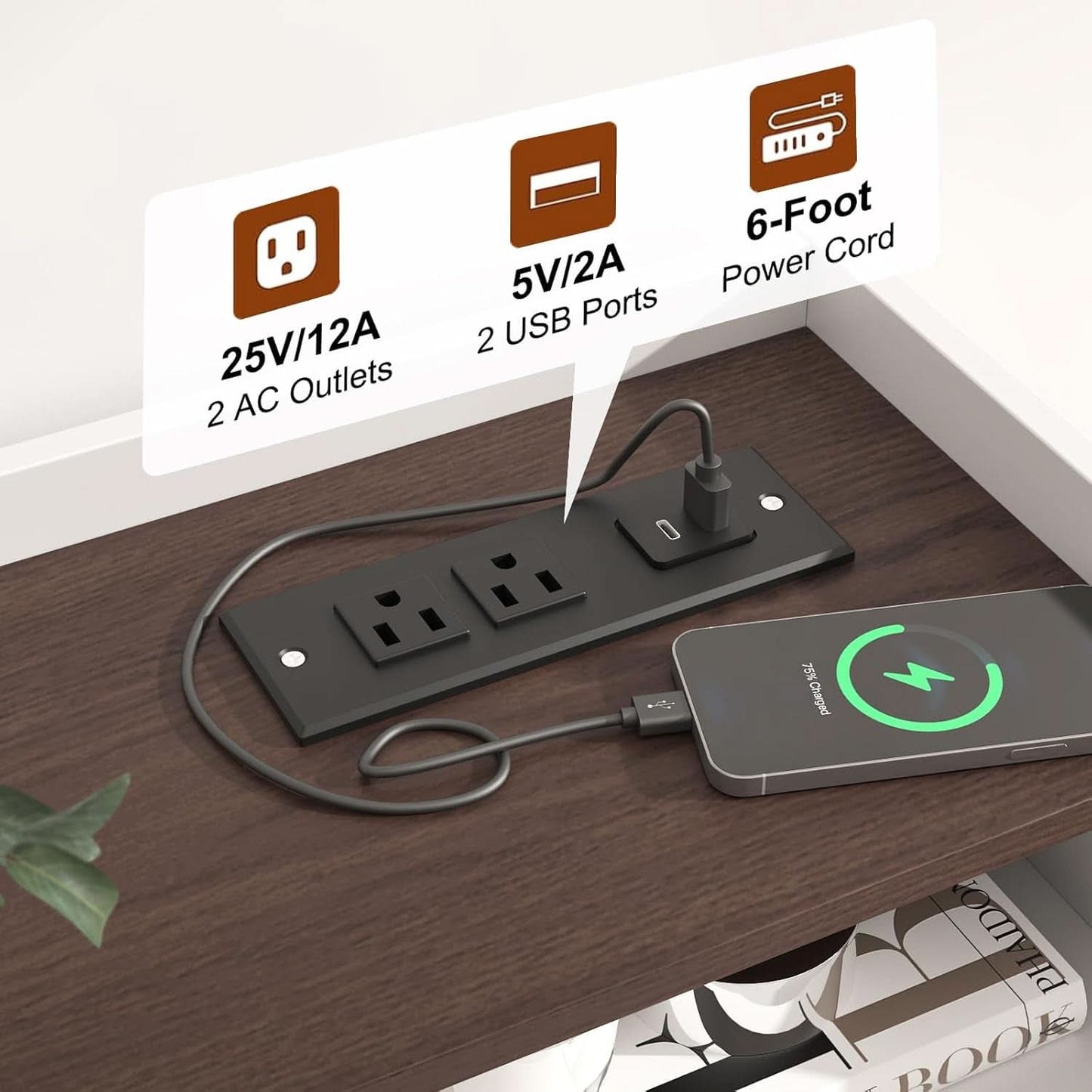 32 Inch Dresser With High Capacity Charging Station
