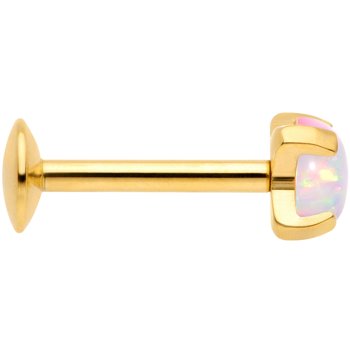 16G 5/16 4mm Syn Opal Gold G23 Titanium Internal Thread Labret