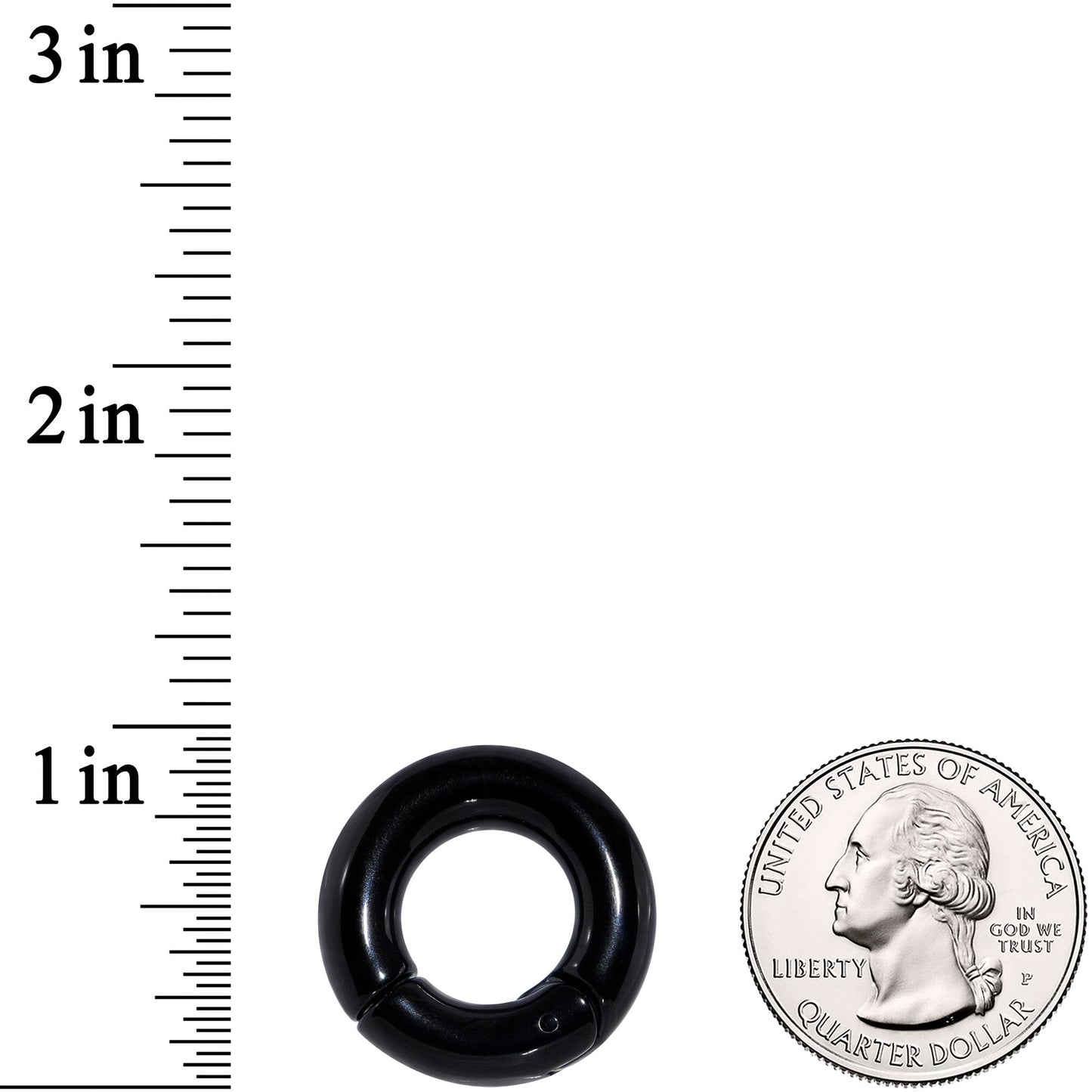 2G 1/2 Black PVD Steel Hinged Segment Ring