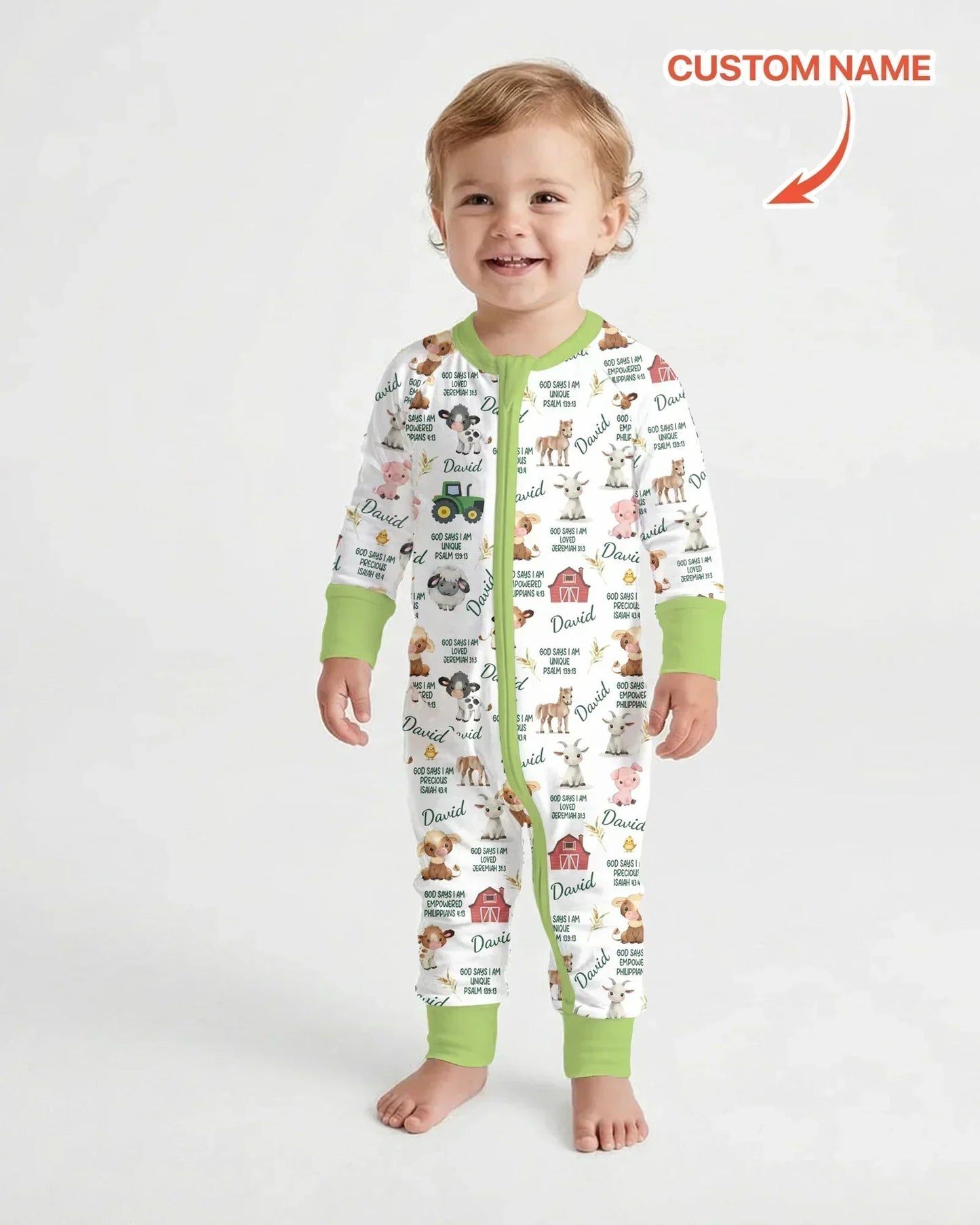 Custom Name God Says I Am Farm Animals Convertible Zippy