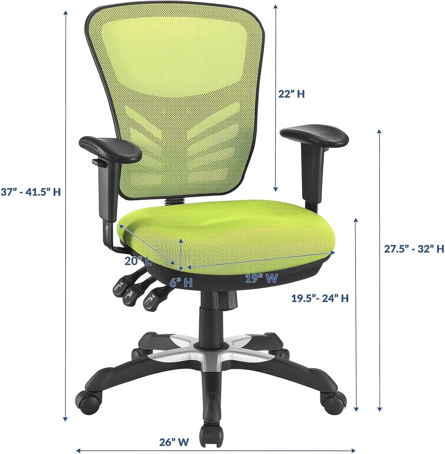 Articulate Ergonomic Green Mesh Office Chair For Long Hours