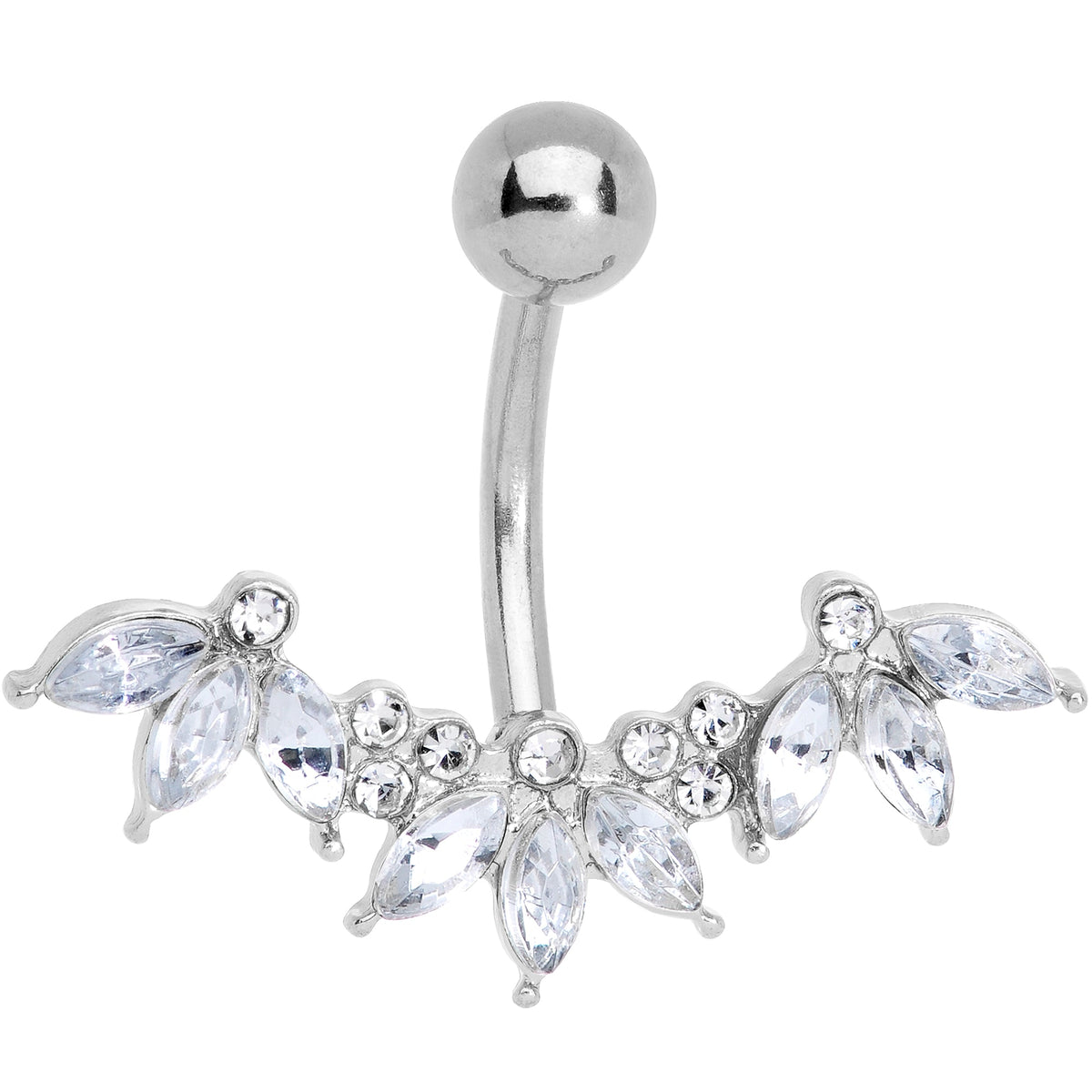 Clear Gem Comely Clusters Belly Ring