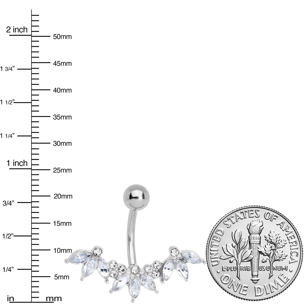 Clear Gem Comely Clusters Belly Ring