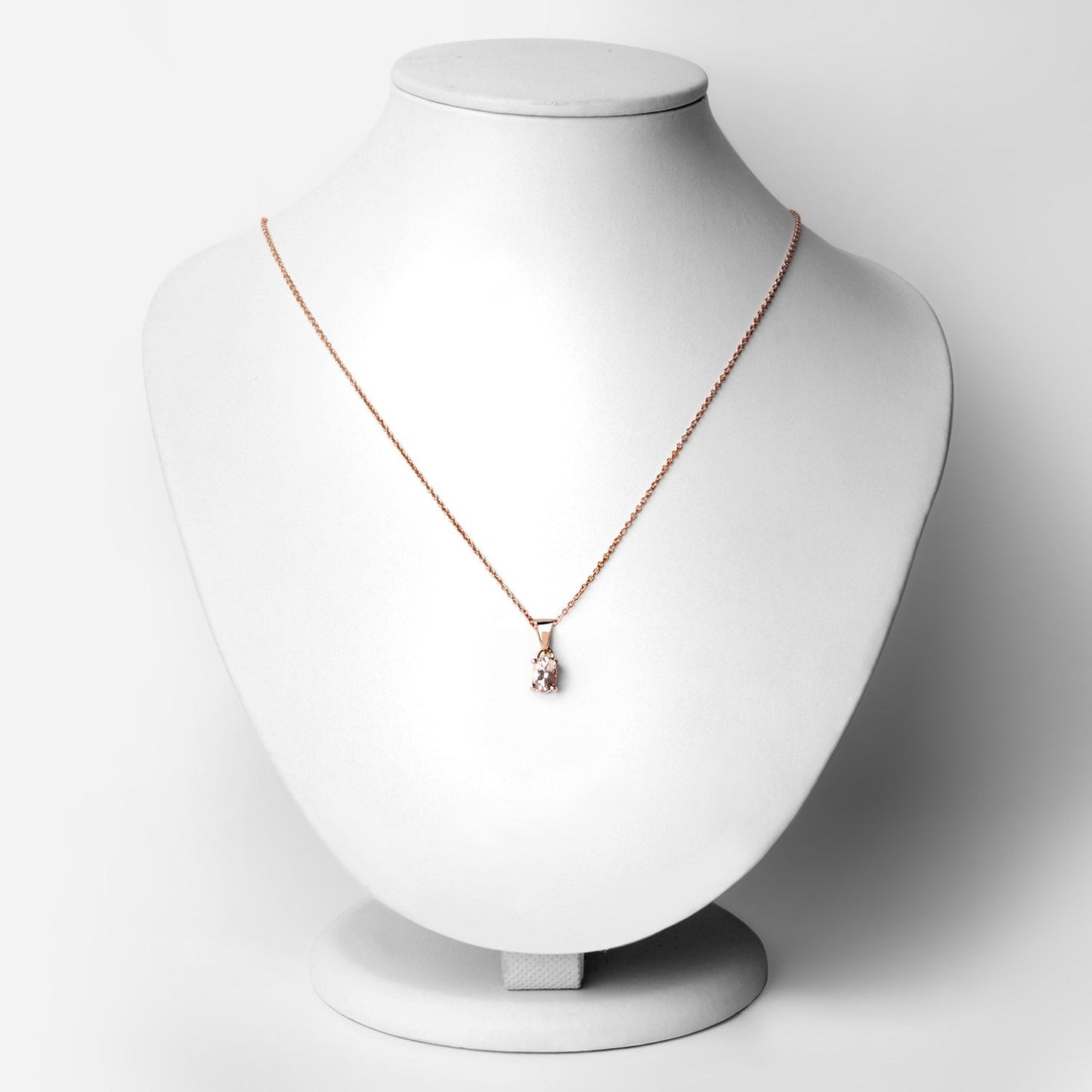 18K Rose Gold Plated 0.70 Carat Genuine Morganite .925 Sterling Silver Pendant
