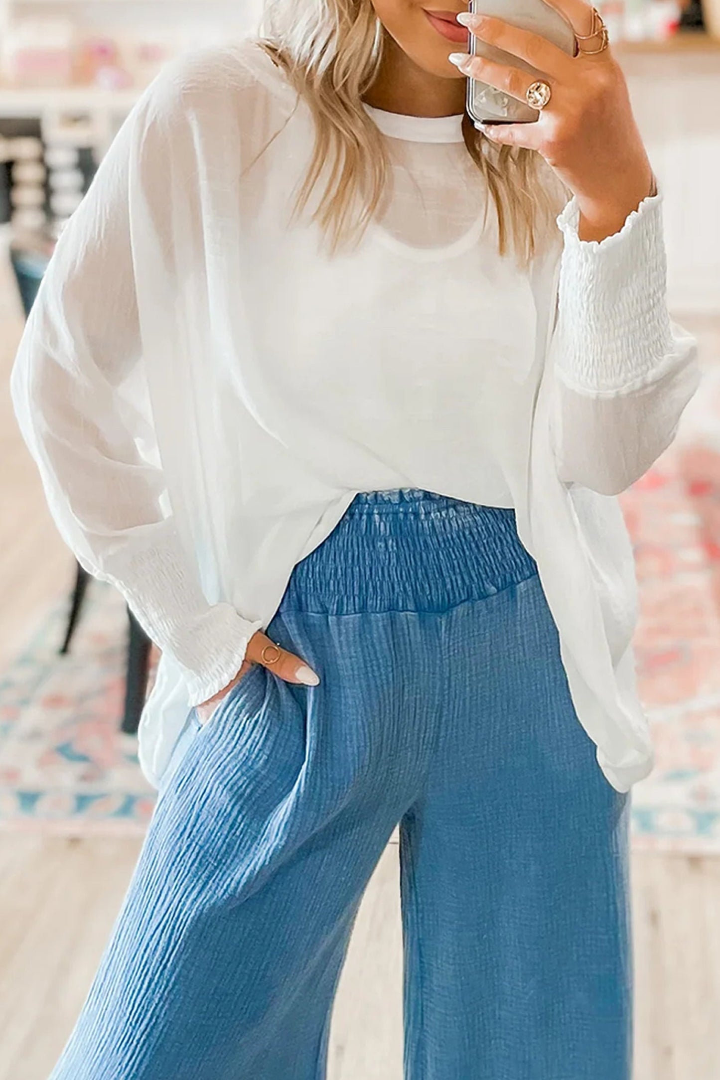 Gwen Sleeve Dolman Blouse Long Sleeve Top