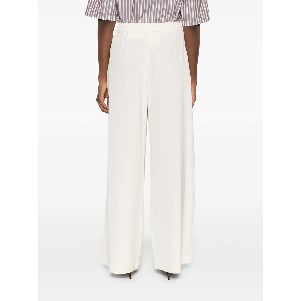 Max Mara White Trousers - Palazzo Pants Women