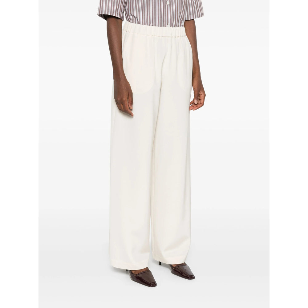 Max Mara White Trousers - Palazzo Pants Women