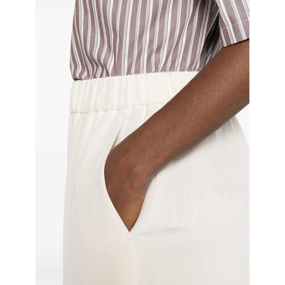 Max Mara White Trousers - Palazzo Pants Women