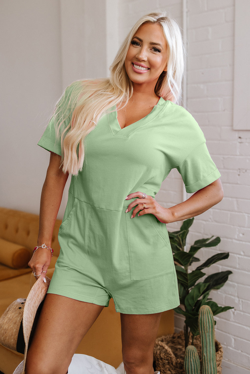 Vivienne Half Sleeve Knit Romper