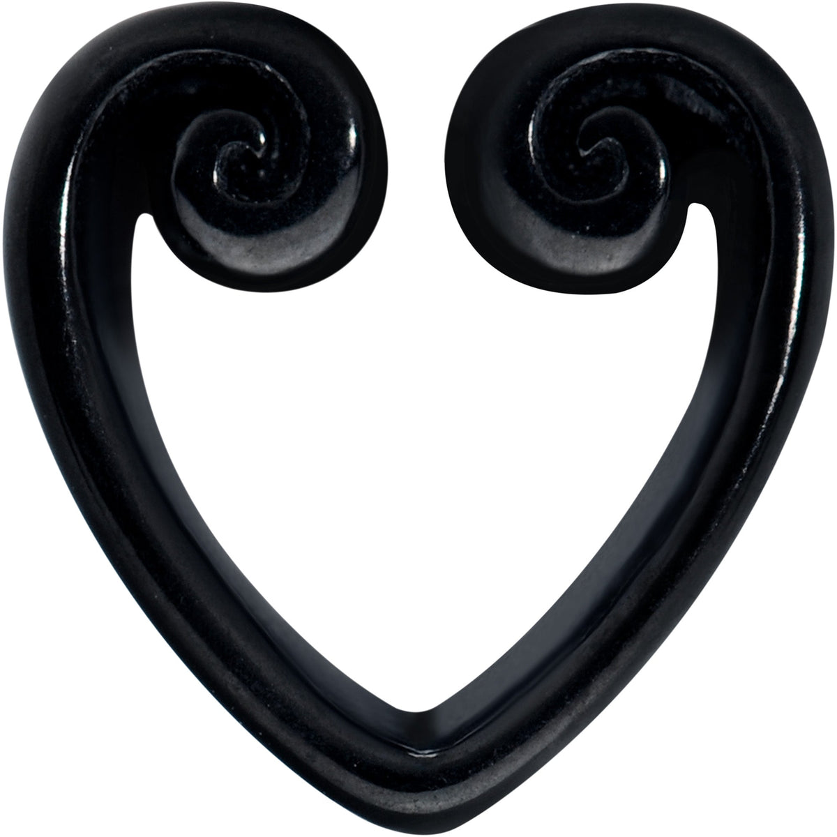 Black Curled Heart Valentines Day Tunnel Plug Set