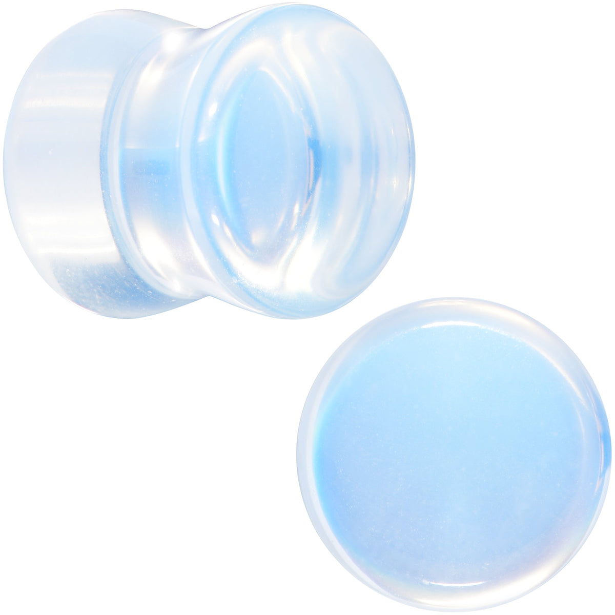 White Opalite Double Flare Plug Set