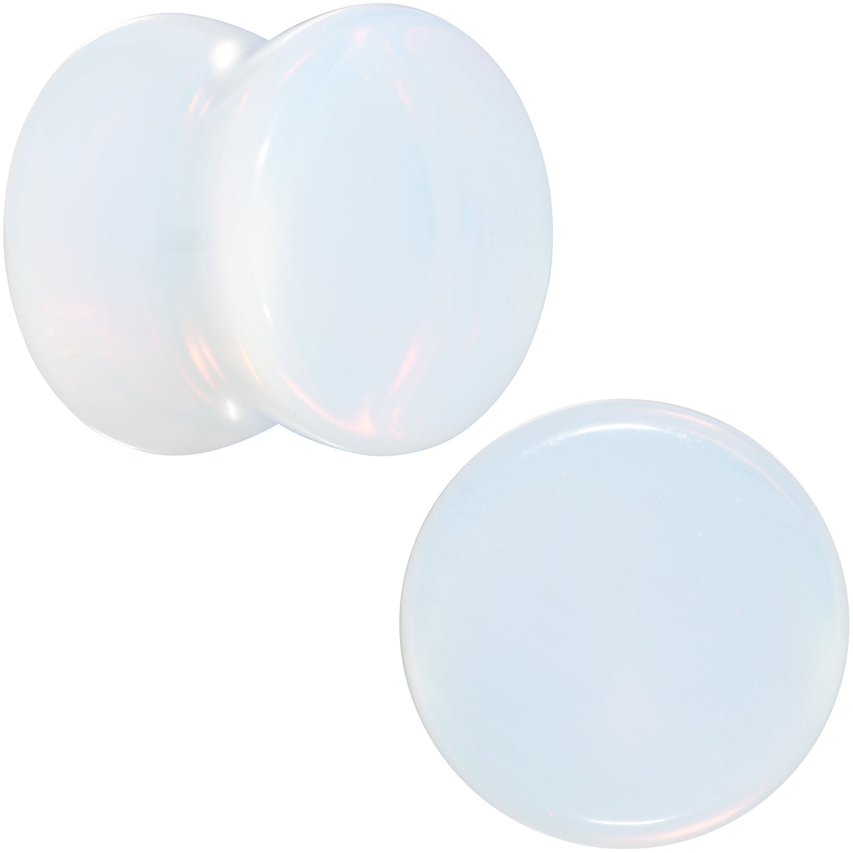 White Opalite Double Flare Plug Set