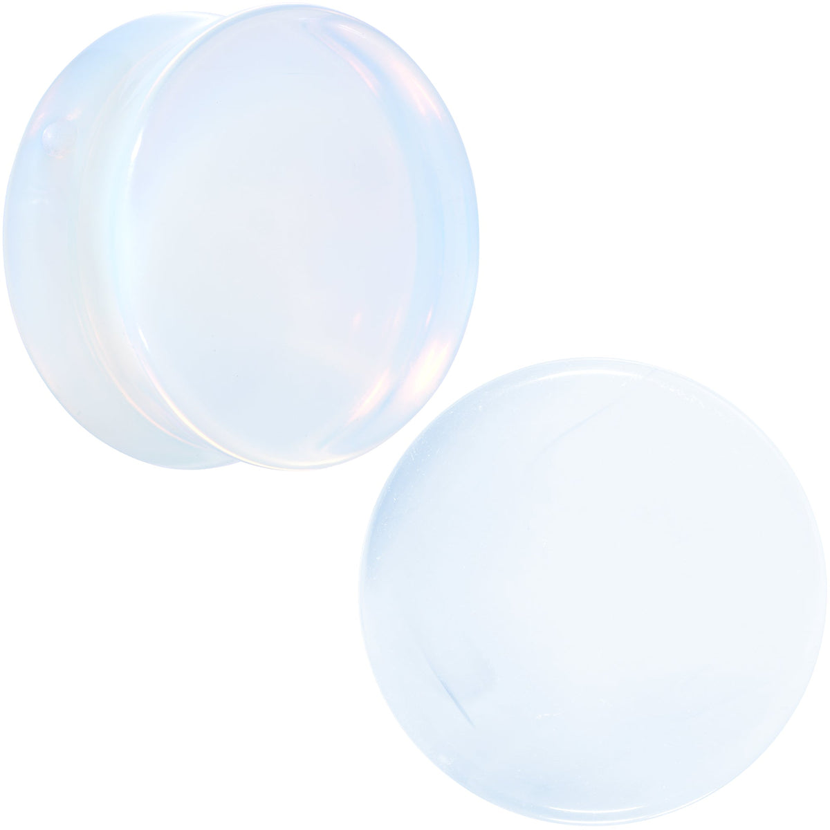 White Opalite Double Flare Plug Set