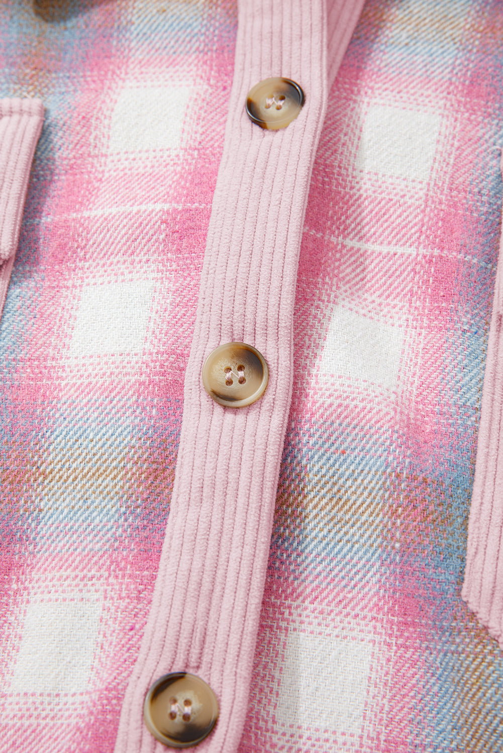 Sophia Corduroy Flap Patchwork Shacket