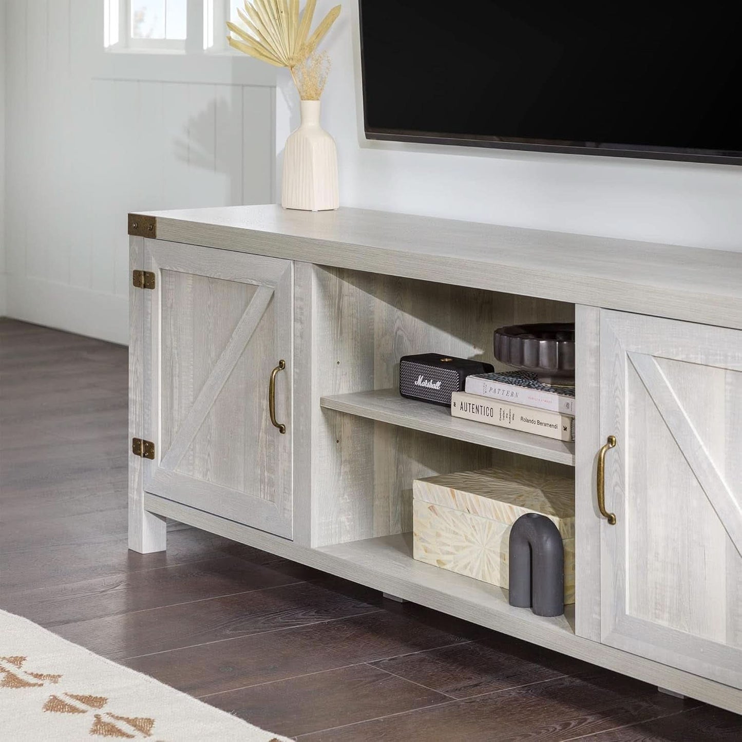 Georgetown Modern Farmhouse 70 Inch TV Stand Stone Grey