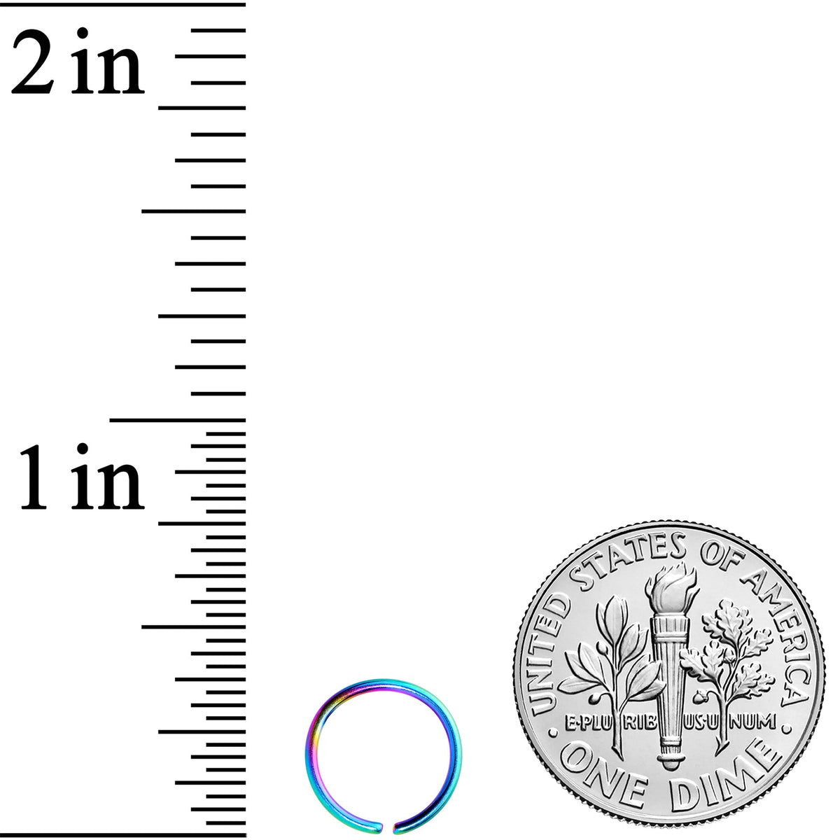 20G 5/16 Rainbow PVD Grade 23 Titanium Bendable Hoop Ring