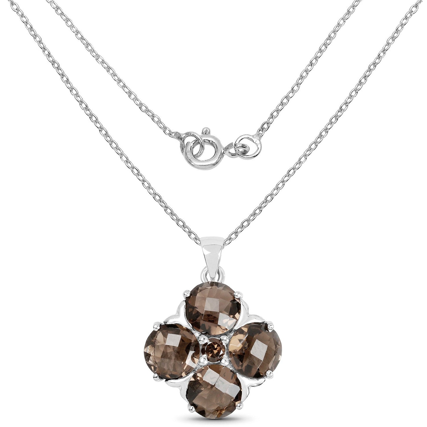 7.03 Carat Genuine Smoky Quartz .925 Sterling Silver Pendant