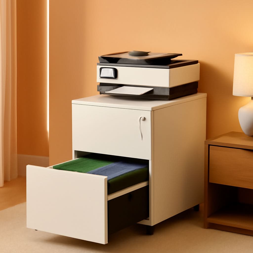 Locking 2 Drawer File Cabinet For Home Office Metal Under Desk Fully Assembled With Smooth Full Extension Slides