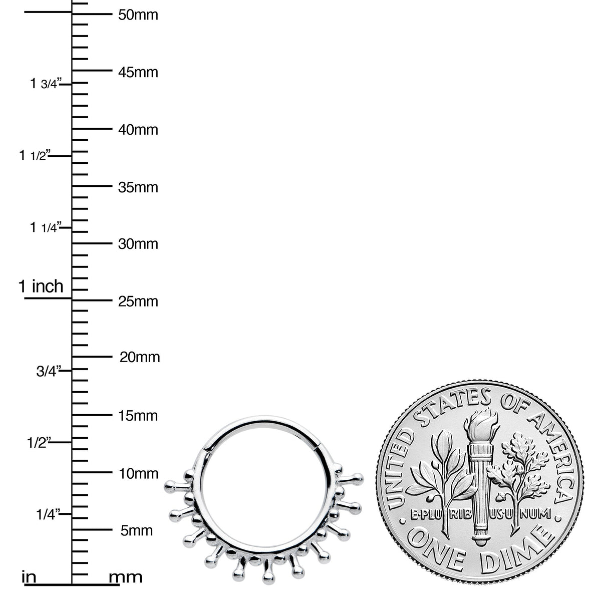 16G 3/8 Splatter Effect Hinged Segment Ring