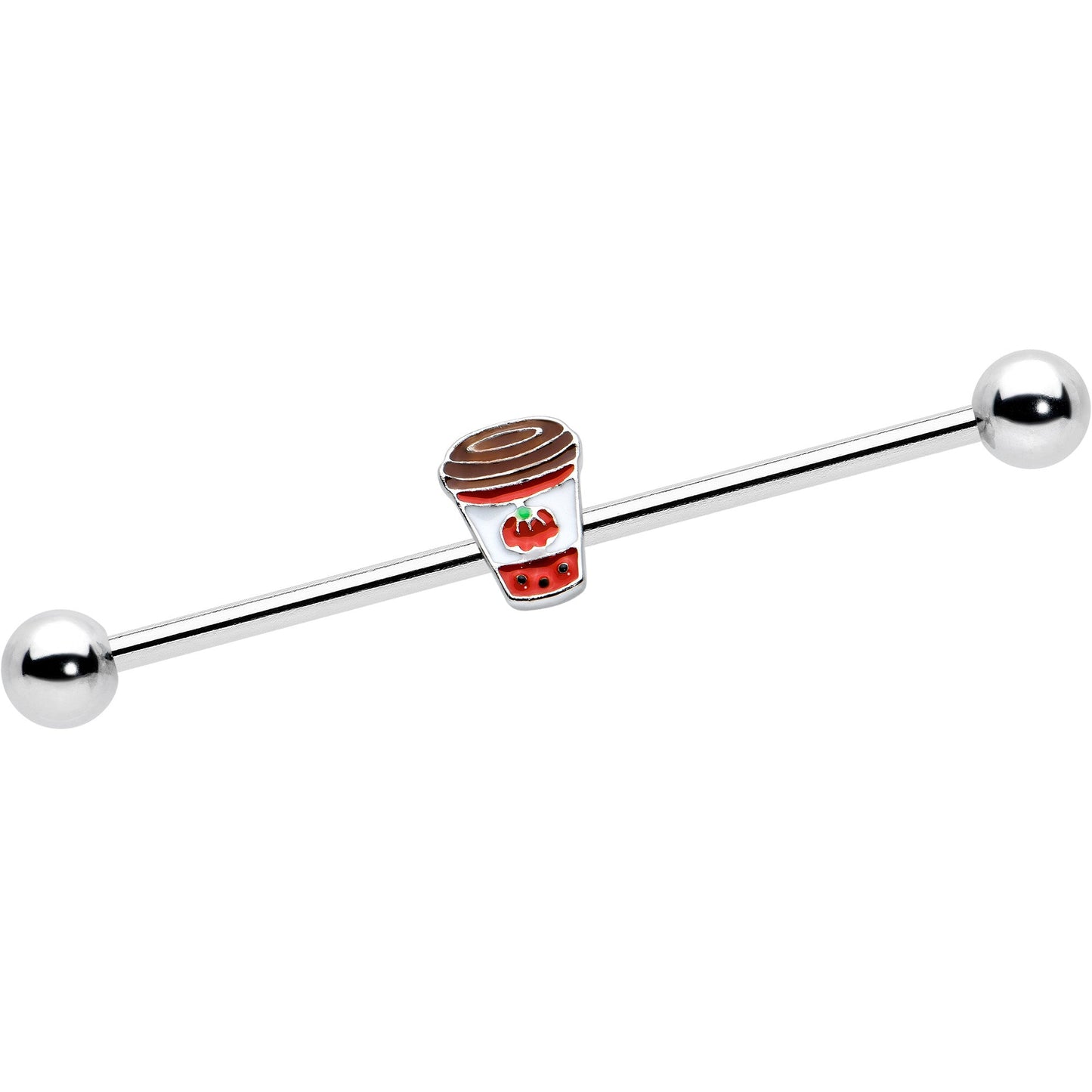 14G Sweet Pumpkin Latte Thanksgiving Industrial Barbell 38mm