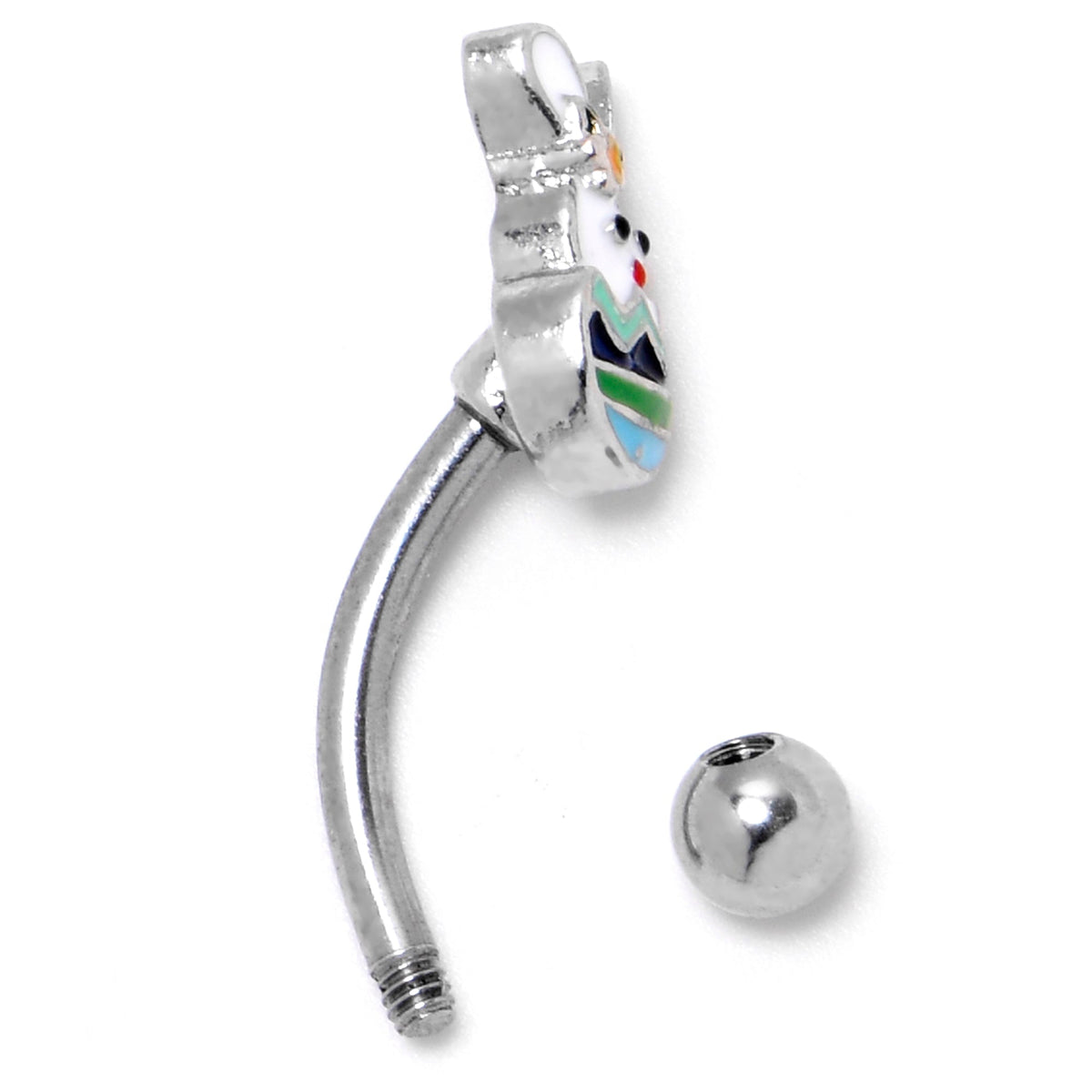 16G 5/16 Easter Egg Bunny Curved Eyebrow Ring