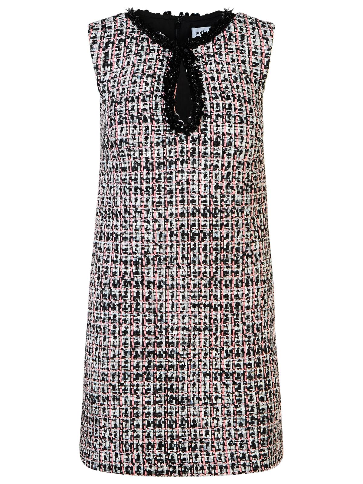 Self Portrait Black/Pink Polyester Mini Dress Women