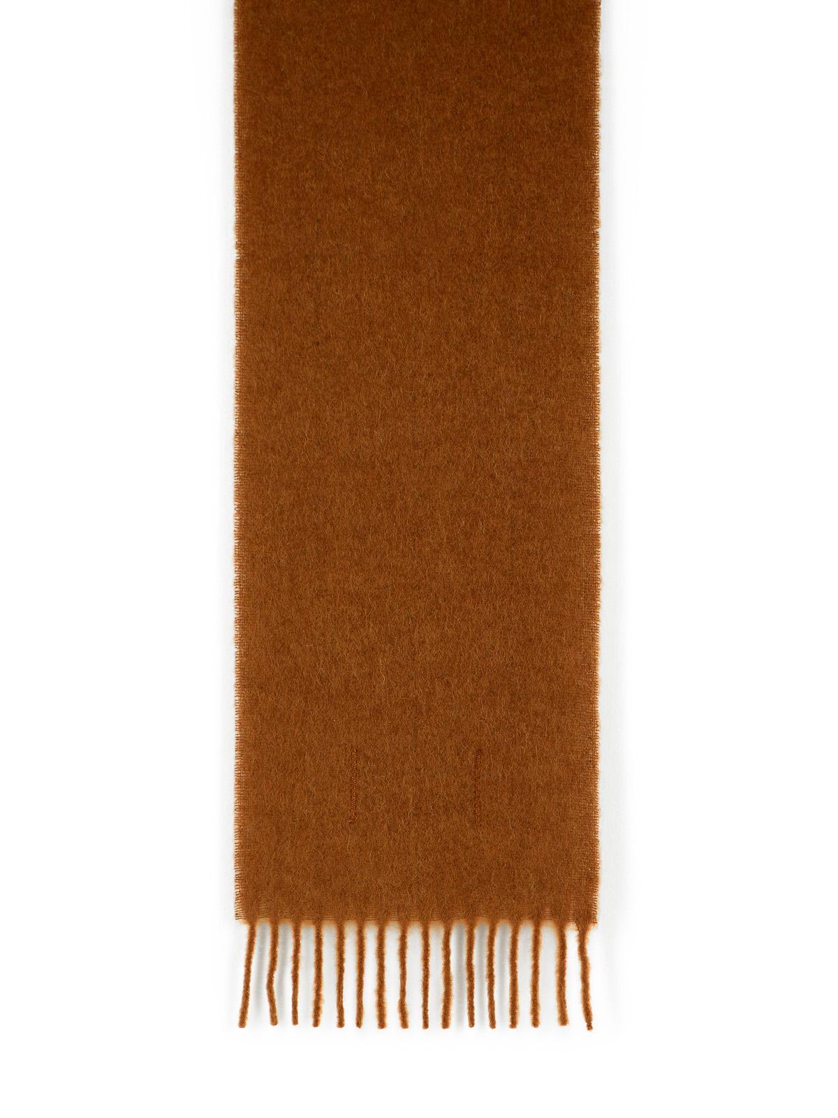 Marni Brown Brushed Alpaca Blend Scarf With Fringes Men